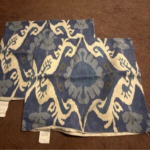 Pottery Barn Throw Pillow Covers Pair Set Of 2 Zip Closure 20x20 cotton/linen